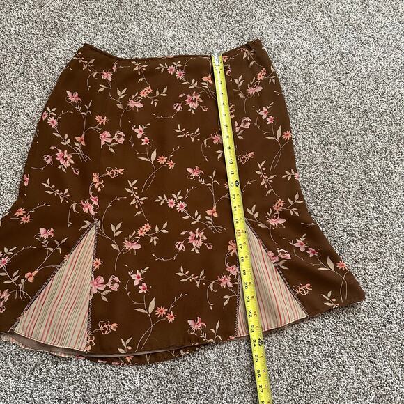 Worth brown floral a-line midi skirt size 12 - Picture 7 of 8